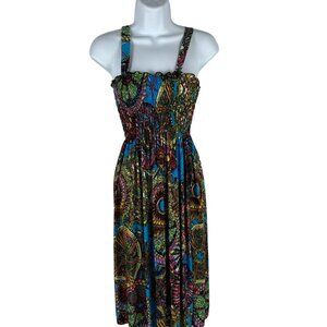 Bo Da Fa Women's Multicolor Abstract Print Summer Dress Size Medium